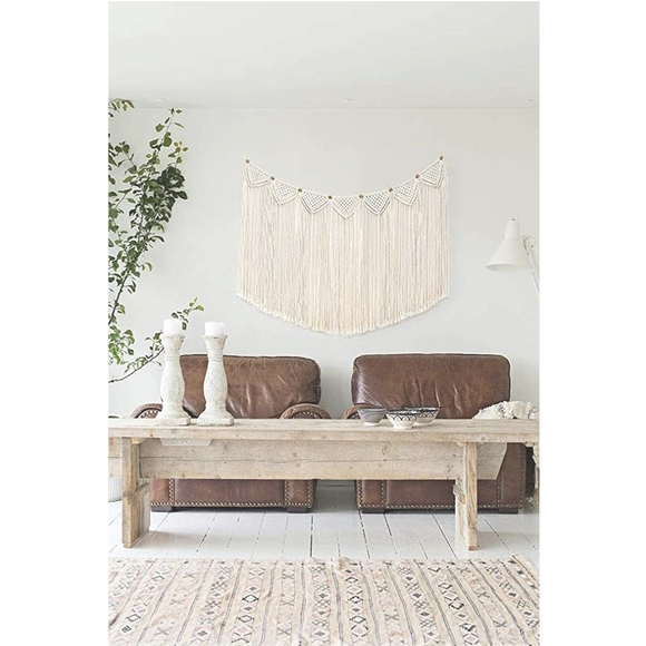 Macrame Wall Decor Hanging Curtain Fringe Tapestry - Picture 3 of 6